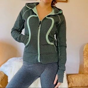 Sea foam and black Lululemon Scuba hoodie